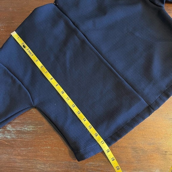 Adidas Cropped Trefoil Women's Sweatshirt Legend Blue Textured Size Small - Picture 8 of 9